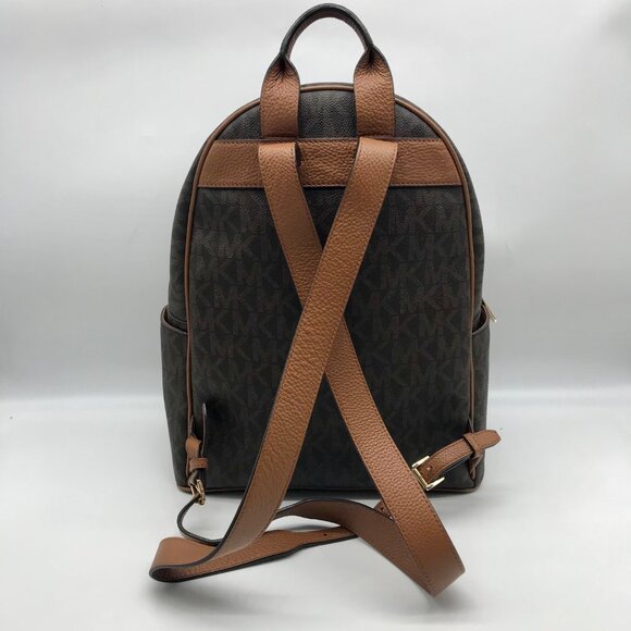 Michael Kors Brown Coated Canvas  Medium Abbey Backpack main image 8